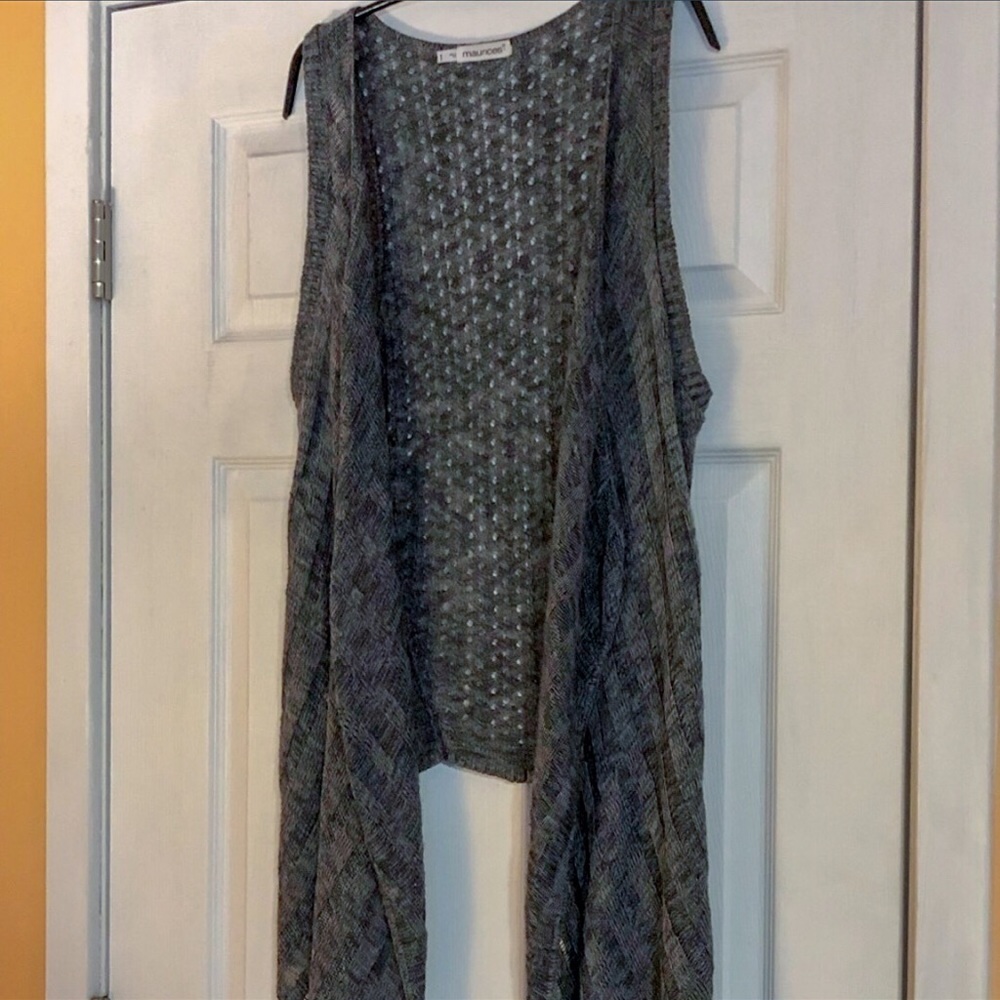 Maurice’s heather blue swing cardigan